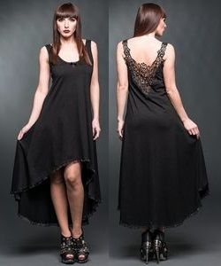Gotické šaty dámské dlouhé s krajkovou aplikací
